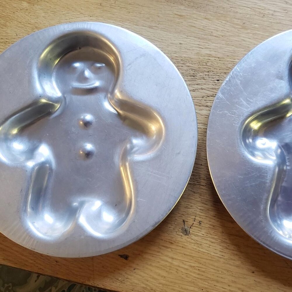 Two Vintage Gingerbread Man Cake Pans